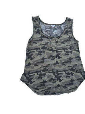 POL Women's Tank Top Camouflage Sleeveless Casual Stretchy Scoop Neck Small
